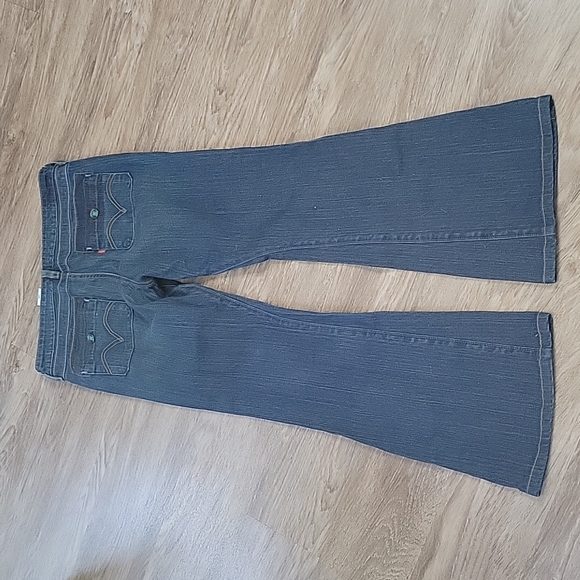 Levi's Denim Vintage Flare Dark Blue Jeans Retro Bellbottom Modern Fit Boho 8 M - Picture 8 of 11